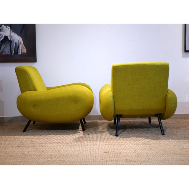 Low Mid-Century Style Yellow Armchairs, 2000s, Set of 2 For Sale - Image 6 of 11