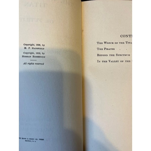 Early 20th Century Morgan Robertson Autograph Edition Set Wreck of the Titan Sea Stories - Set of 9 For Sale In San Francisco - Image 6 of 18