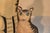 Tan Set of Three Hand Painted Canvas Carnival Cats, 20th Century For Sale - Image 8 of 10