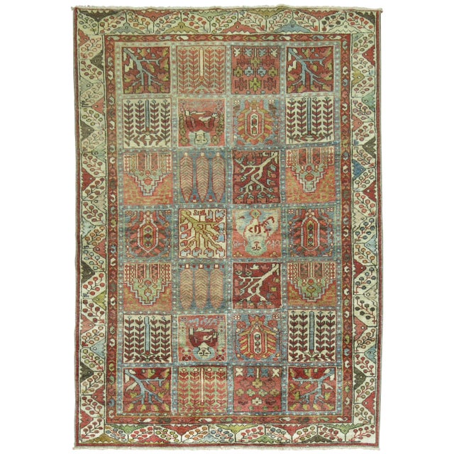 Textile Early 20th Century Garden Box Persian Malayer Rug - 4'5" x 6'4" For Sale - Image 7 of 18