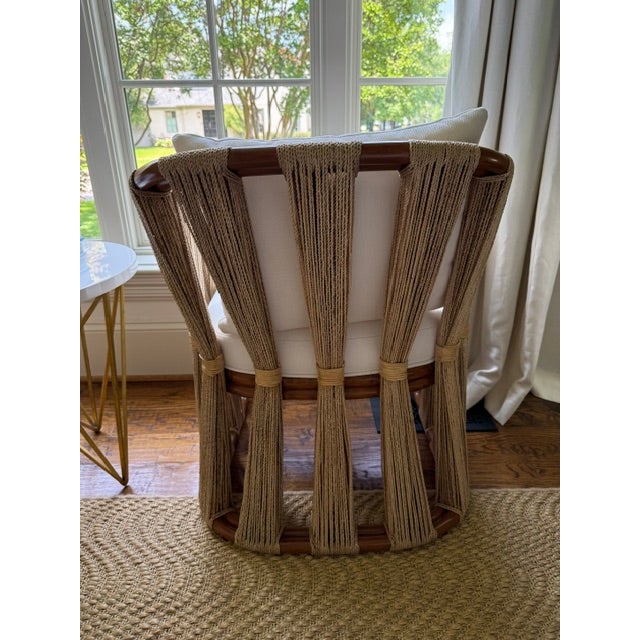 2020s Palecek Strings Attached Arm Chair, Light - Set of 2 For Sale - Image 5 of 14