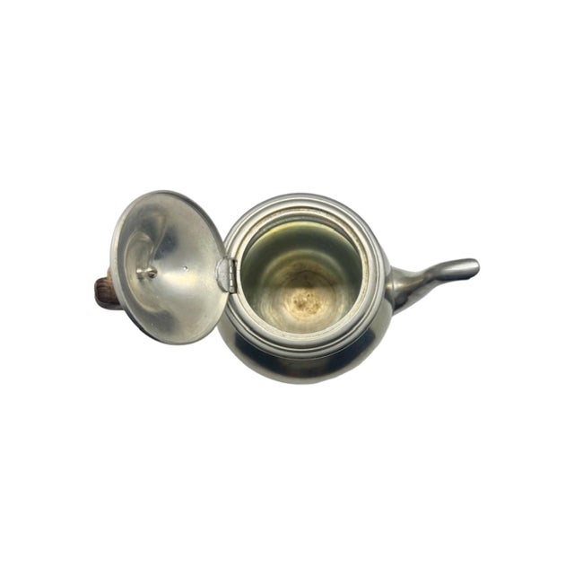 KMD Royal Holland Daalderop Vintage c.1960's Royal Holland KDM Daalderop Pewter 4 Piece Tea Set For Sale - Image 4 of 12