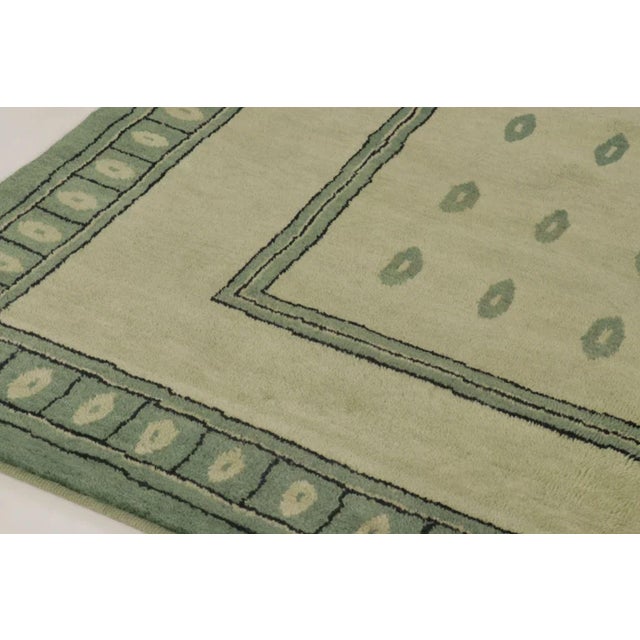 Rug & Kilim’s Art Nouveau Inspired Rug With Geometric Design in Sage Green & Beige For Sale In New York - Image 6 of 10