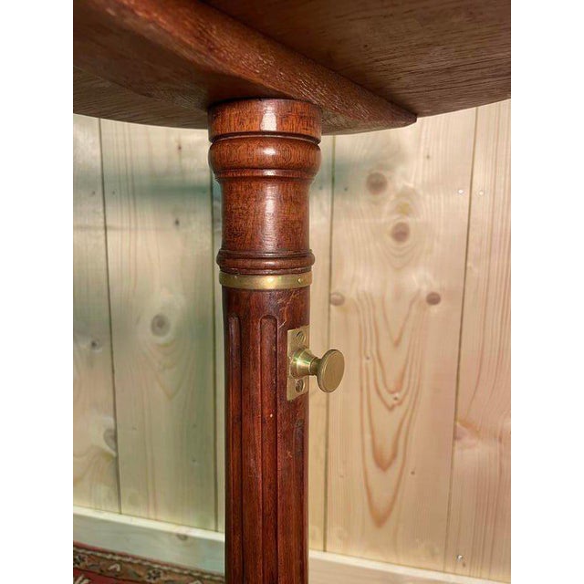 Louis XVI Style Tripod Rack and Pinion Pedestal Table For Sale - Image 4 of 7