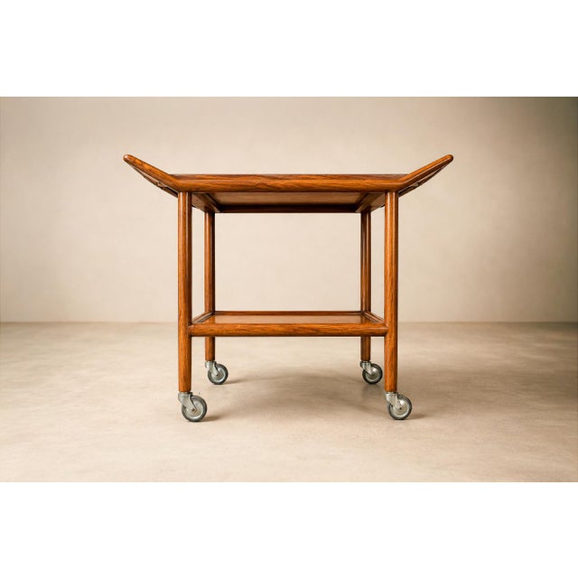 Brazilian Mid-Century Modern Bar Cart in Caviúna Wood, Brazil, 1960s For Sale - Image 9 of 18