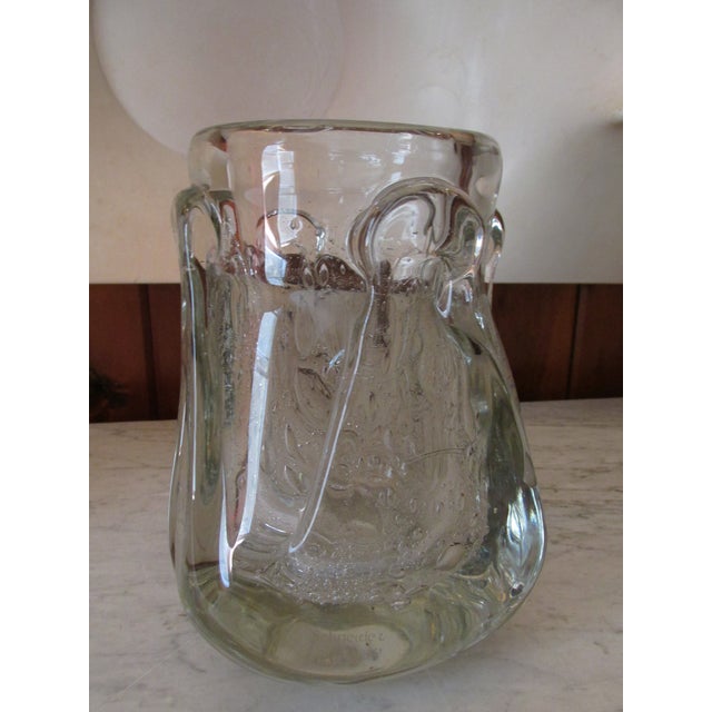 Schneider Glass 1950s French Modernist Style Crystal Vase by Cristallerie Schneider For Sale - Image 4 of 9