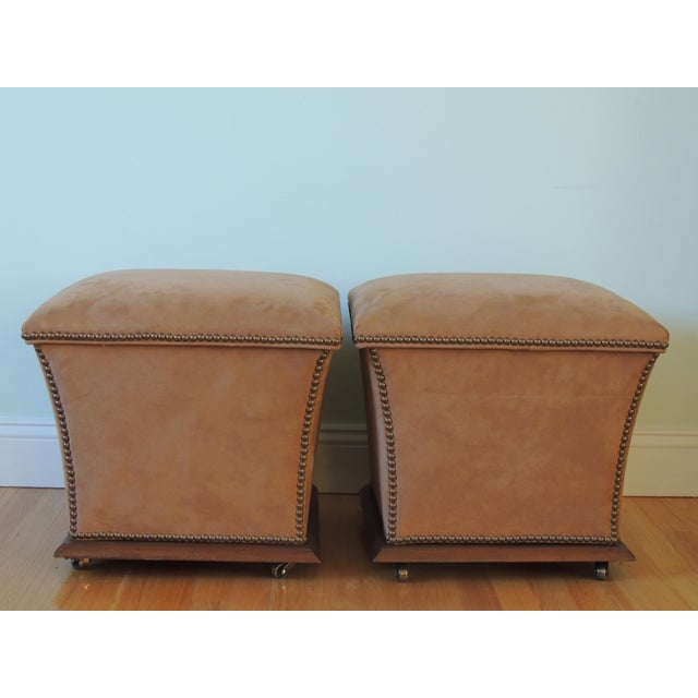 Century Storage Ottomans on Casters a Pair Chairish