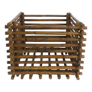 Wicker Rattan Plant or Tree Holder Stand Cachepot For Sale