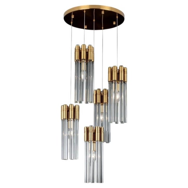 Glass Collection Urano Chandelier in Crystal and Glass by Jago For Sale - Image 7 of 7