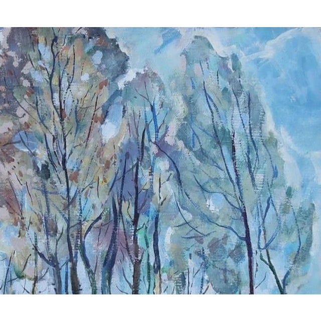 Realism 1970s Winter Impressionism: Ukrainian Landscape Painting, 1977 50-60 For Sale - Image 3 of 6