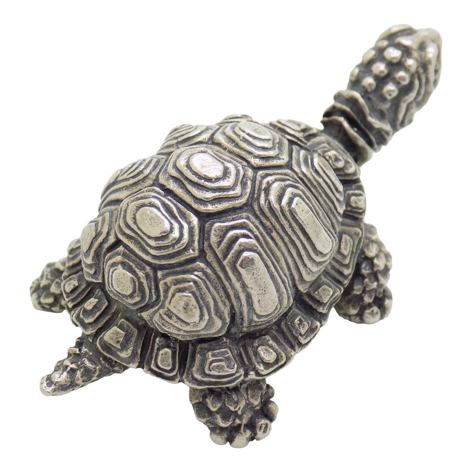 Vintage Italian Handmade Genuine Silver Detailed Large Turtle Solid ...