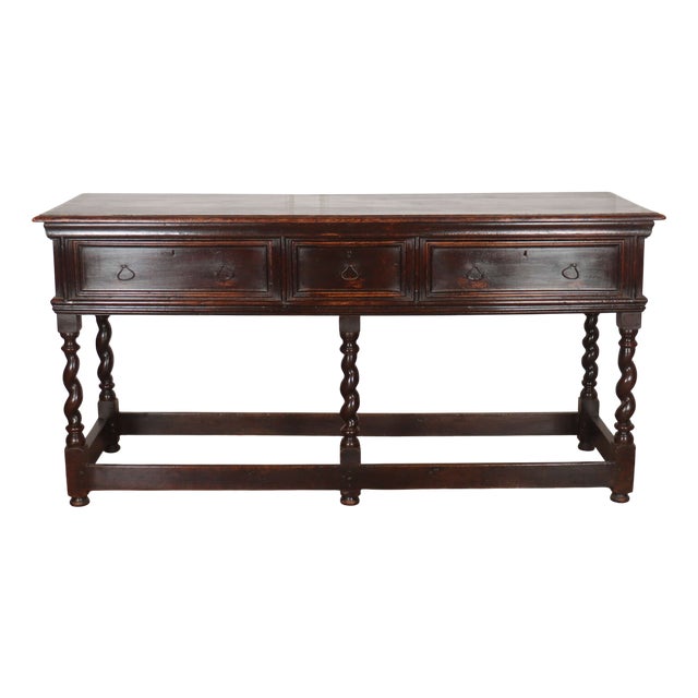 Early 18th Century English Oak Dresser Base For Sale