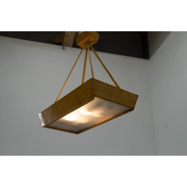 Mid-Century Pendant in Wood and Glass by Krasna Jizba, 1950s For Sale - Image 4 of 9