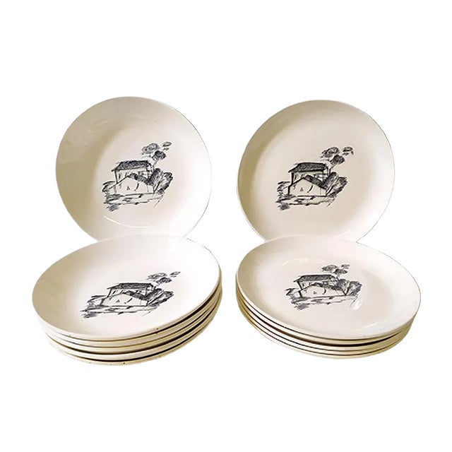 Plates by Guido Andlovitz for S.C.I. Laveno, 1940s, Set of 12 For Sale