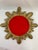 Gold Mid 20th Century Large 18" Bright Gold Italian Giltwood Sunburst Wall Mirror For Sale - Image 8 of 15