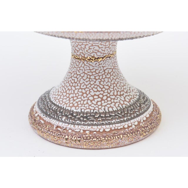 Vintage Italian Ceramic Lava Pedestal Bowl by Fratelli Fanciullaci for Bitossi, 1960's For Sale - Image 10 of 12