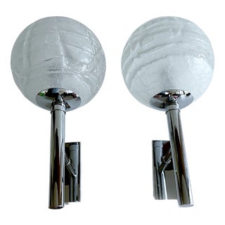 Vintage Glass Sconces from Doria, 1960s, Set of 2 For Sale