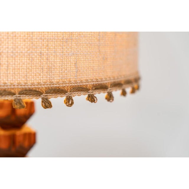 Wood Sculptural Table Lamp in the manner of Charles Dudouyt, 1950s For Sale - Image 7 of 9