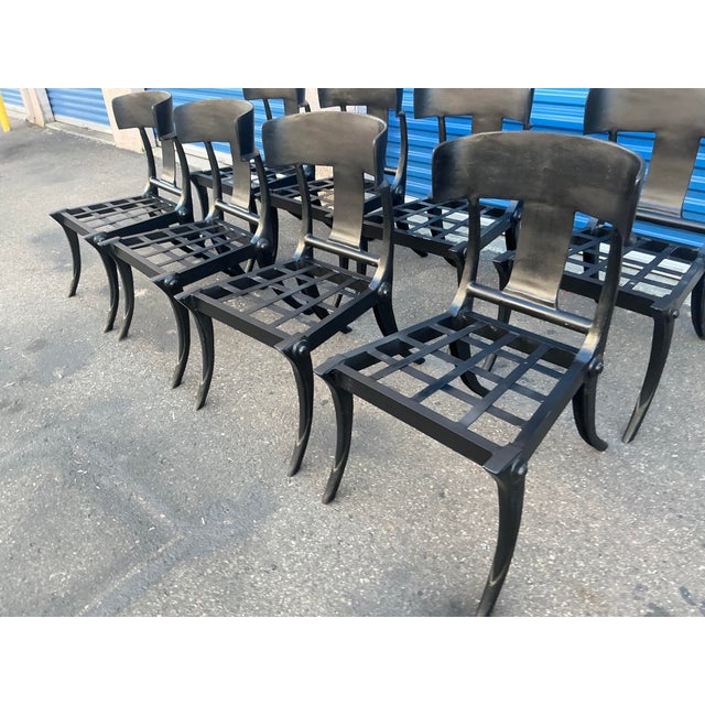 1980s Modern Mid-Century Style Klismos Patio Dining Chairs - 8 For Sale - Image 5 of 16