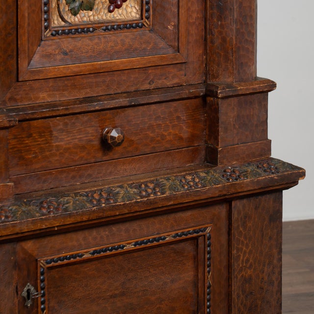 19th Century Large Swedish Hand-Carved and Painted Pine Cabinet With Grape Vine Motif For Sale - Image 10 of 14