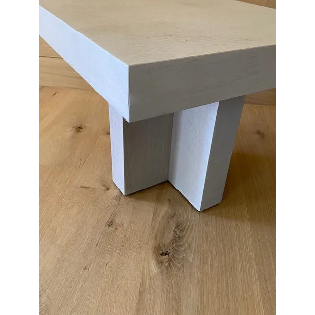 1970s 1970s Mid Century Modern, Milo Baughman Style, Bleached and Stained Gray Cruciform Side or Cocktail Table For Sale - Image 5 of 12