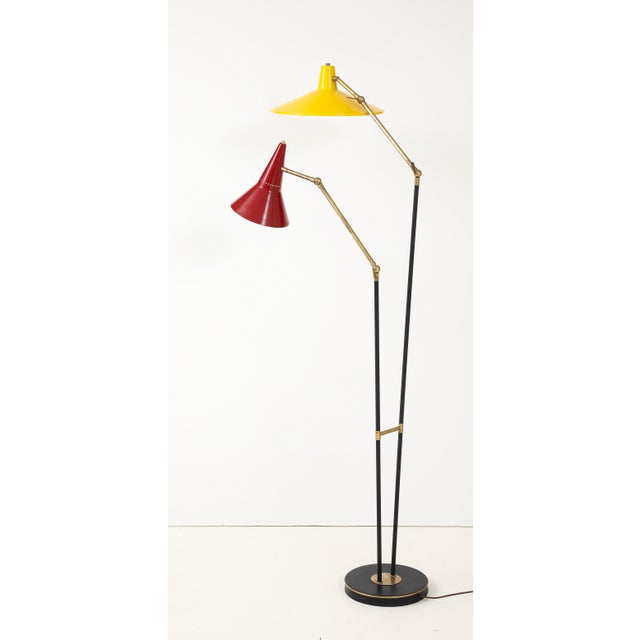 Mid-Century Modern 1960's Mid-Century Modern Style After Stilnovo Two Arm Adjustable Italian Floor Lamp For Sale - Image 3 of 18