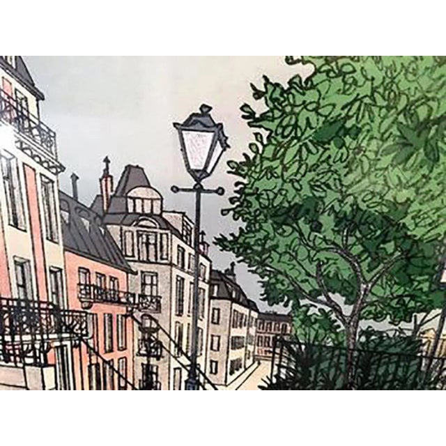 French 1970s Denis Paul Noyer parisian Street Scene Lithograph For Sale - Image 3 of 7