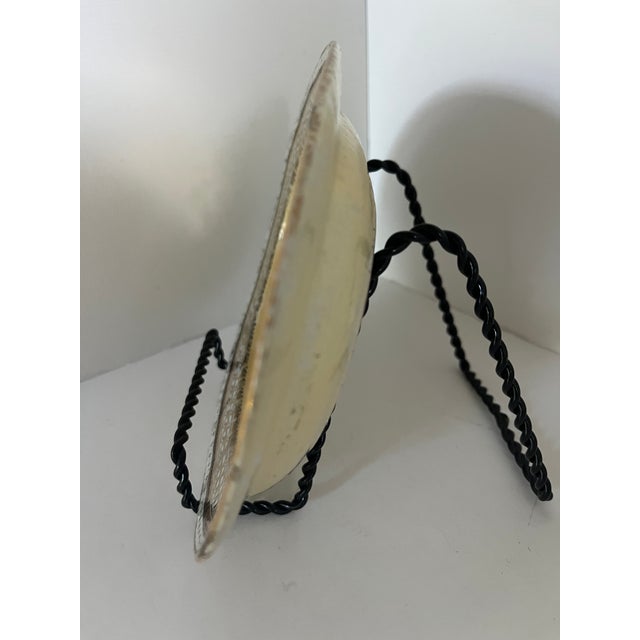 Antique Porcelain Dish With "C" Initial Gold Accents 8" For Sale - Image 4 of 10