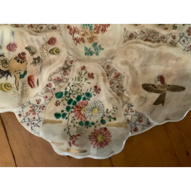 Late 19th Century Antique Japanese Satsuma Oyster Plates c.1880’s For Sale - Image 5 of 10