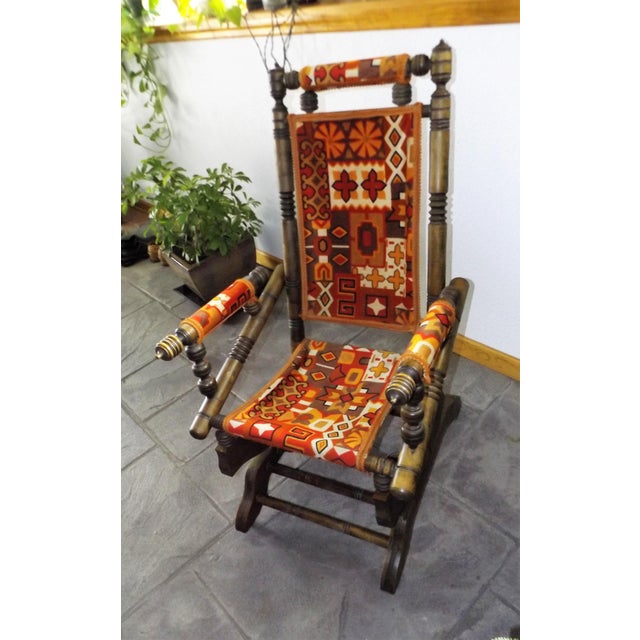 Vintage Platform Spring Rocking Chair | Chairish