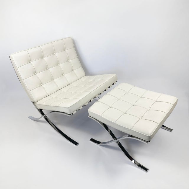 Set of Barcelona Chair and Ottoman by Ludwig Mies Van Der Rohe for Knoll International, 2000s, Set of 2 For Sale - Image 12 of 12