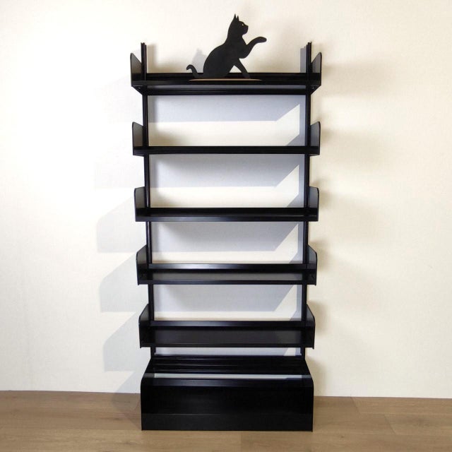 Black Metal Congress Bookcase attributed to Lips Vago, 1970s For Sale - Image 10 of 11