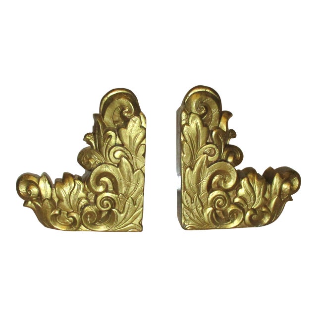 French Rococo Gold Plaster Bookends a Pair Chairish