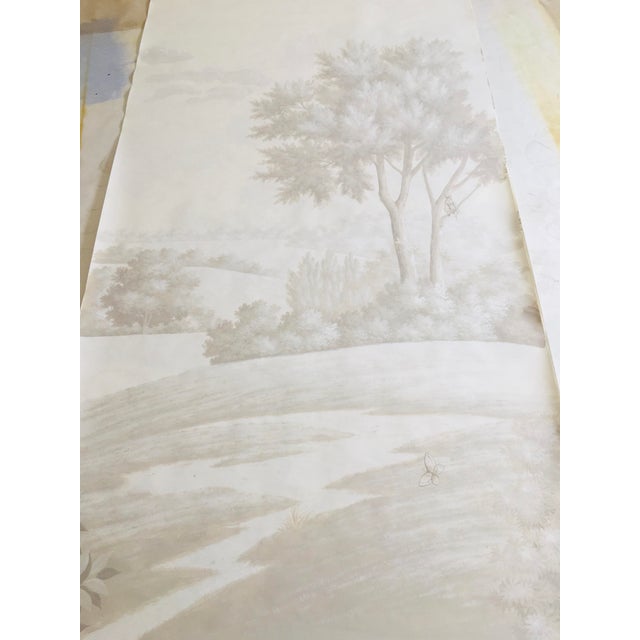 Monochrome Safari Hand-Painted Panoramic Wallpaper, 5-Panel Set For Sale - Image 4 of 5