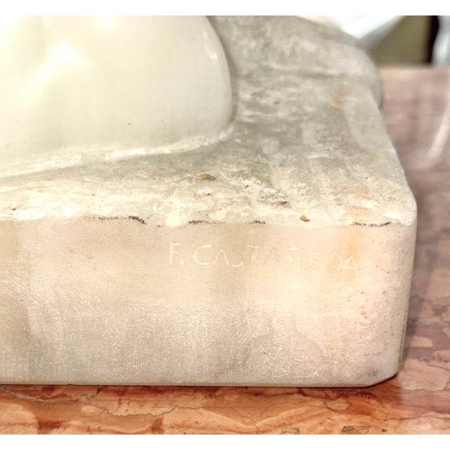 Gemstone 1980s Felipe Castaneda White Onyx Life Size Sculpture of a Nude Woman For Sale - Image 7 of 18