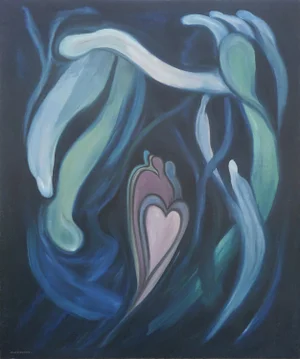 Family Heart Hawaiian Symbolist Figurative by Marguerite Blasingame