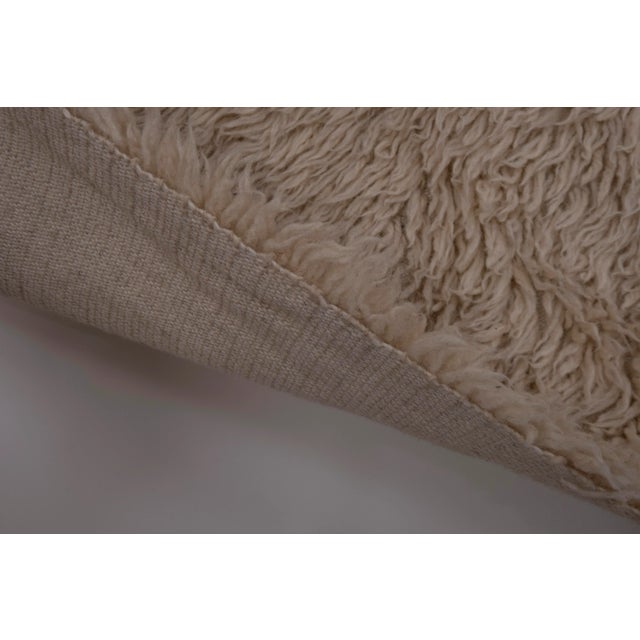 1970s Vintage Natural Wool Turkish Tulu Rug 5'6" X 6'11" For Sale - Image 5 of 6