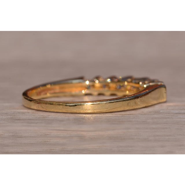 Metal The Kerwin Road: Bar Set Princess Cut Natural Diamond Ring in Yellow Gold For Sale - Image 7 of 11