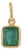 Octagon Cut Emerald Bezel Set Fine Charm Pendant 14k Gold Jewelry For Sale