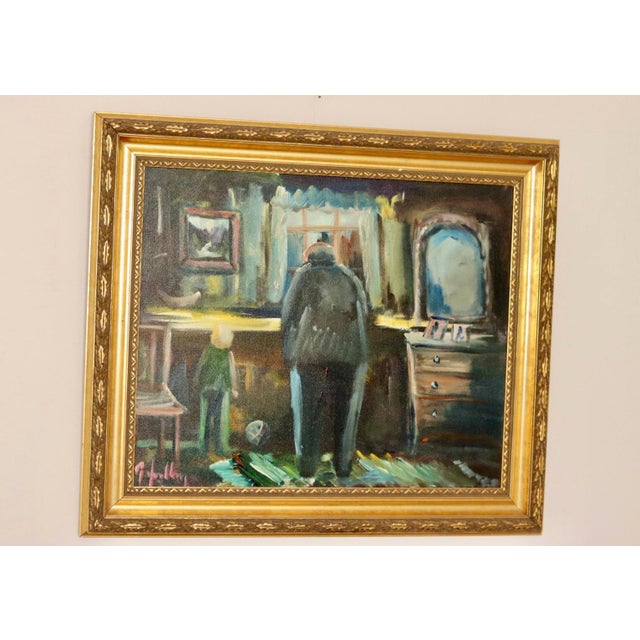 Göte Lundberg, Looking Through the Window, 1960s, Oil on Canvas, Framed For Sale - Image 11 of 11