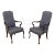Pair Fairington Queen Anne Cherry Upholstered Open Armchairs For Sale