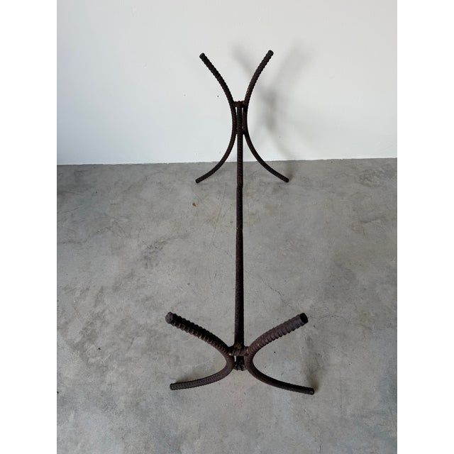 Brown Vintage Brutalist Rebar Metal Garden Console Table Base For Sale - Image 8 of 12