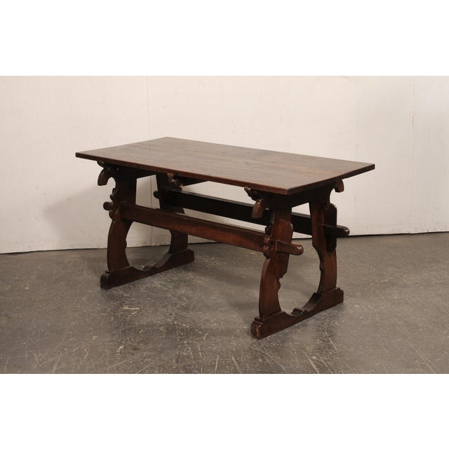 Wood Early 19th C. Oak Trestle Table, France For Sale - Image 7 of 12
