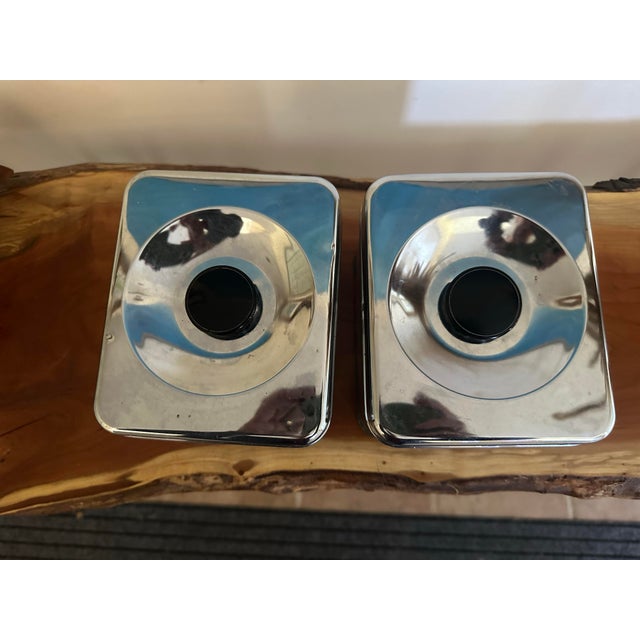 Vintage Chrome Coffee & Tea Canisters — Set of 2 For Sale In South Bend - Image 6 of 7