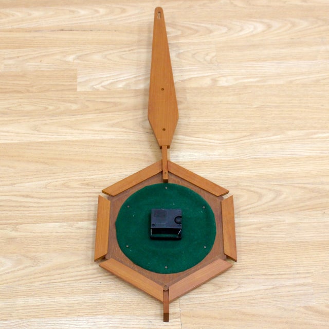 Wood 1960s Mid Century Teak Wall Clock by Anstey & Wilson For Sale - Image 7 of 7