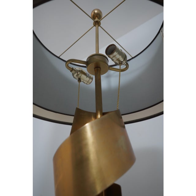 1990s John Richard Modern Brass Sculpture Lamp With Granite Base For Sale - Image 10 of 11