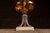 Metal 1970s Hollywood Regency Amber Glass Waterfall Table Lamp For Sale - Image 7 of 7