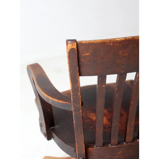 Antique Johnson Chair Co Swivel Desk Chair For Sale - Image 6 of 11