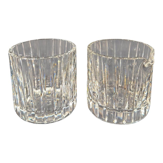 Set of Baccarat French Crystal Harmonie Creamer and Sugar For Sale