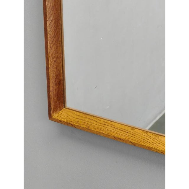 Danish Minimalist Wall Mirror with Oak Frame, 1960s For Sale - Image 6 of 9